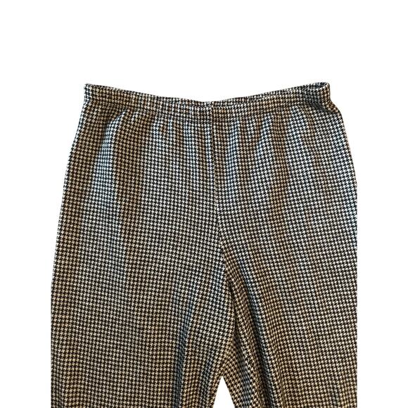 Women XL Bryn Walker Pull-On Houndstooth Print Wool Blend Pants Black White - Picture 2 of 8